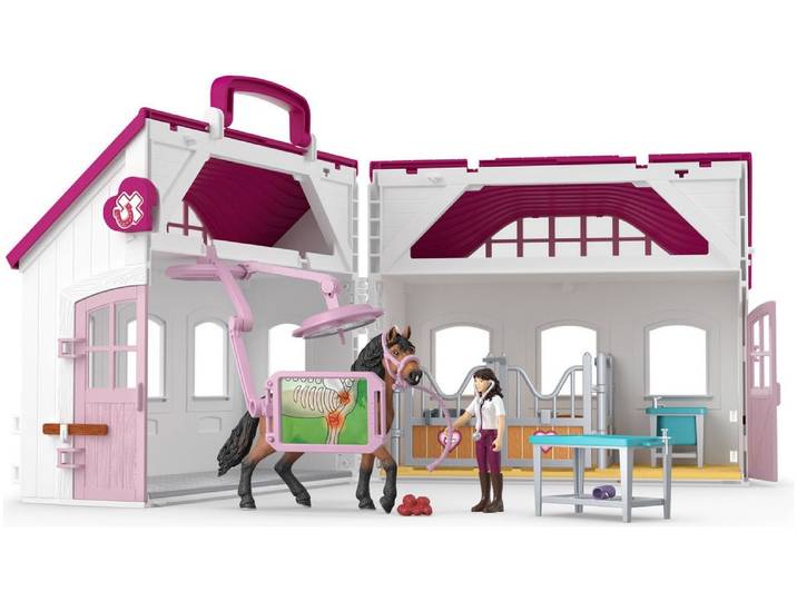 Spielwelt SCHLEICH HORSE CLUB, Pferdeklinik Heilende Hufe (42787) , rosa (bunt), Spielfigurenwelten, Kinder, Kunststoff, Spielwelt