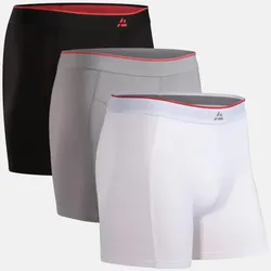 BAMBOO TRUNKS - 3-Pack - Schwarz/Rot | Grau | Weiß - XL