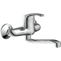 Schütte, Küchenarmatur, Wasserhahn Küche ORAZI Wand-Spültischarmatur Chrom Wandmontage Schwenkbar 36760
