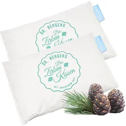 2er-Set Bio-Zirbenkissen Träum süss 30x20cm, Duftkissen - Zirbenspäne-Kissen zur Entspannung, wohltuend & beruhigend - Kissenbezug Bio-Baumwolle