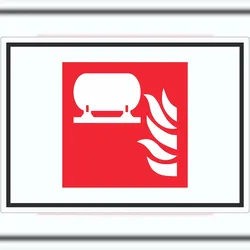HB-Druck Fest eingebaute Feuerlösch-Einrichtung Symbol Aufkleber A3 (297x420mm)