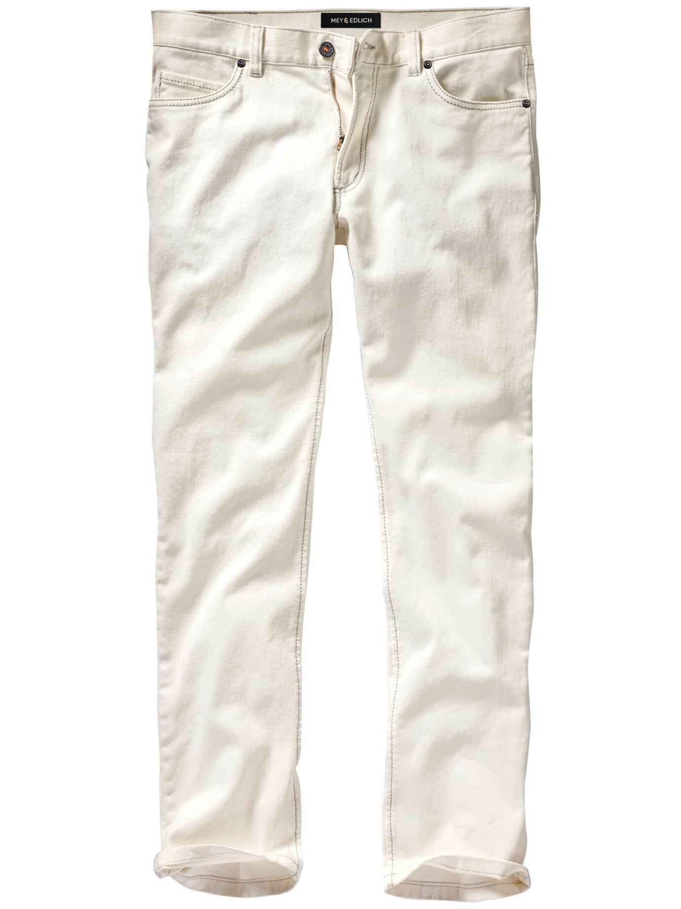 Mey & Edlich Herren Kreidefelsen-Jeans Weiß 94 % Baumwolle, 4 % Polyester, 2 % Elasthan