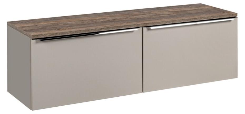 Badezimmer-Set VANTA taupe: Waschbeckenunterschrank 160cm + Waschtischplatte