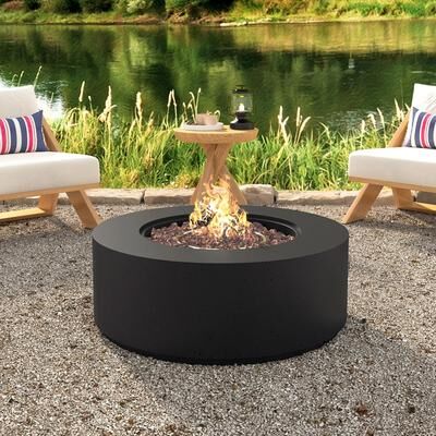 Direct Wicker "38.2"" Outdoor 50000 BTU MGO Propane Fire Pit Table"