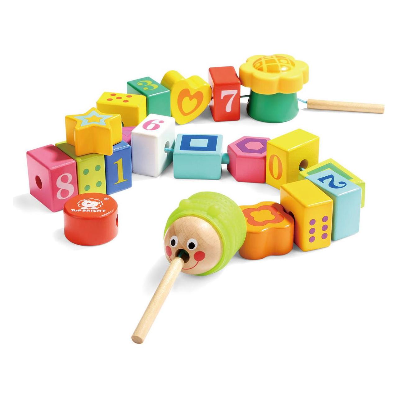 Topbright Toys Houten Rijgblokken Rups (120306)