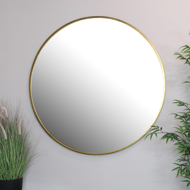 Latitude Run Winship Metal Wall Mirror Gold 120cm H x 120cm W