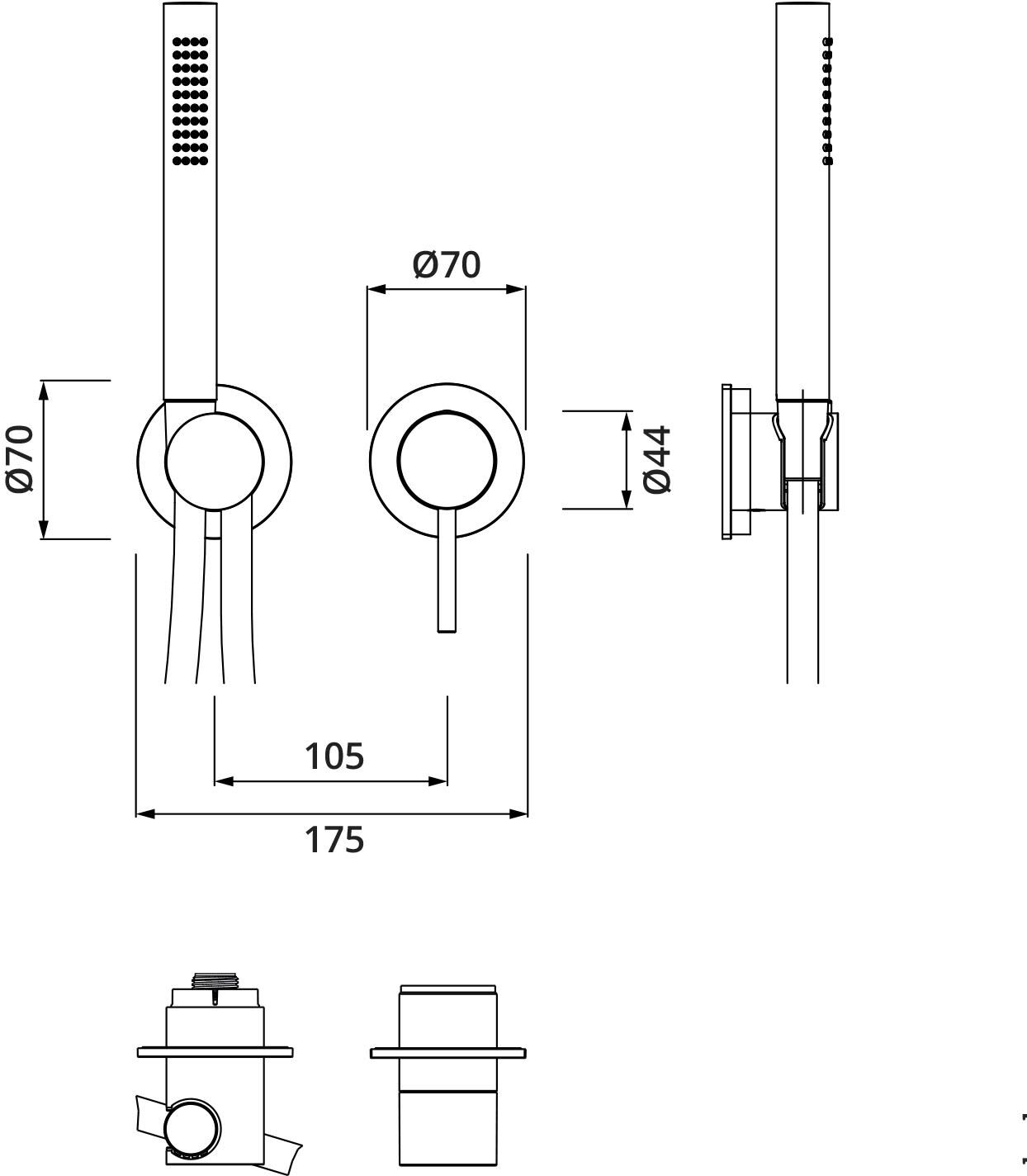 Herzbach MODUL7 IX PVD COPPER STEEL Hebelmischer Farbset für 1 Verbraucher, Badarmaturen, 70.701002.1.39, copper steel - copper steel