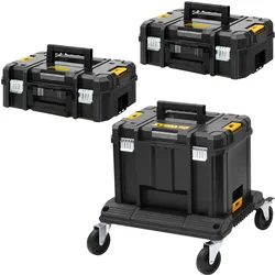 DeWalt, Werkzeugkoffer, DWST1-71229 TSTAK Cart Rollbrett + DWST1-71195 TSTAK VI + 2x DWST1-70703 TSTAK II Koffer (4 Teile)