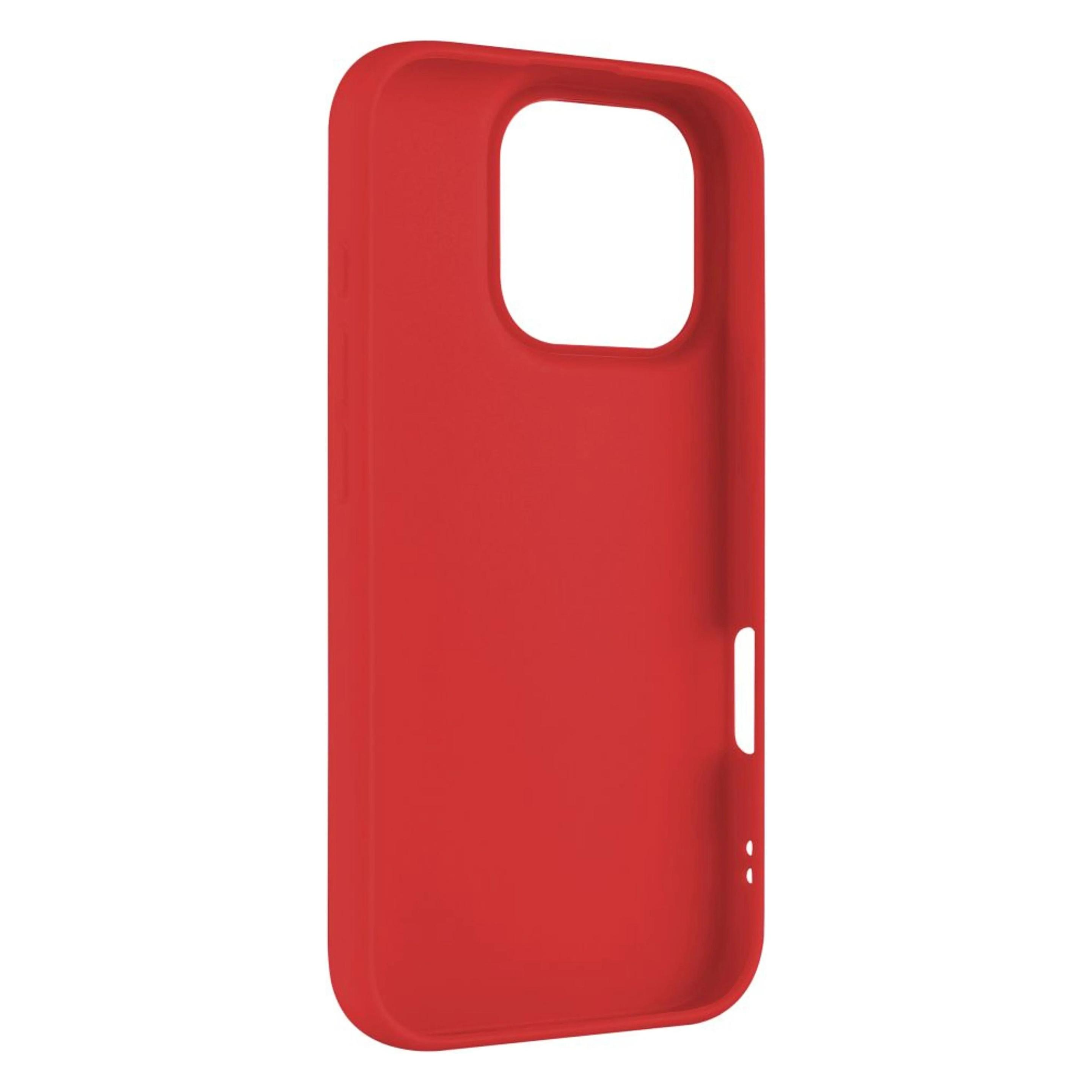 Fixed Story gummierte Rückseite für Apple iPhone 16 Pro rot (Apple iPhone 16 Pro) (FIXST-1402-RD)