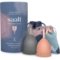 Saalt, Menstruationstasse, Soft Perioden-Tasse aus medizinischem Silikon (M, S)