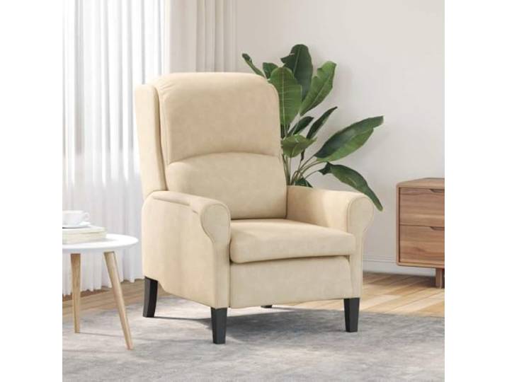 IBUQDDV Sessel Creme 76 x 94 x 102 cm Mikrofaser Schaumstoffpolsterung, Holzrahmen, gerollte Armlehnen, ergonomisches Design, pflegeleicht, moderne Optik