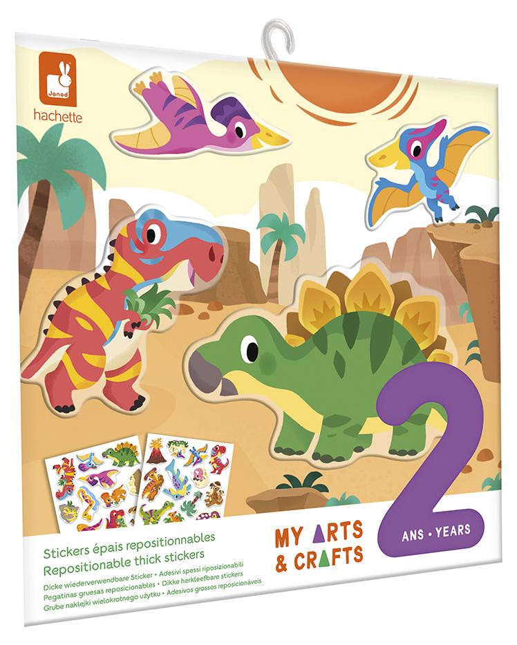 Janod Sticker-set met herbruikbare dinosaurusstickers voor creatief speelgoed vanaf 2 jaar