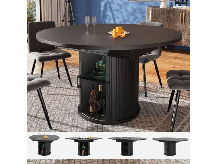 Table Ovale Salle à Manger Table Ronde Extensible Noir Table a Manger Ronde Extensible 6 Personnes Rangemen TABLE A MANGER SEULE