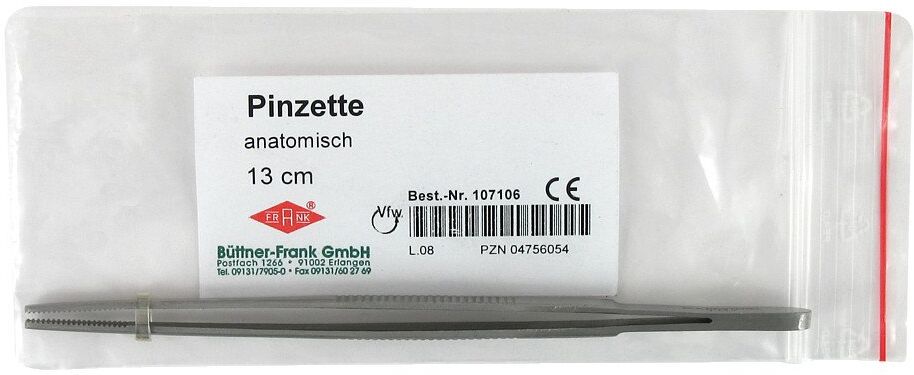 Pinzette anatomisch 13 cm 107106