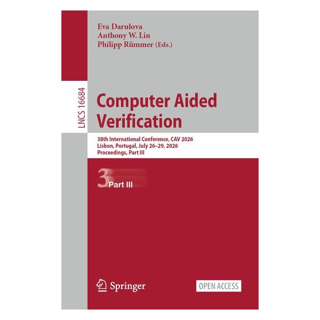 Springer Computer Aided Verification (Englisch, Softcover, Anthony W. Lin, Eva Darulova, Philipp Rümmer) (71403243)