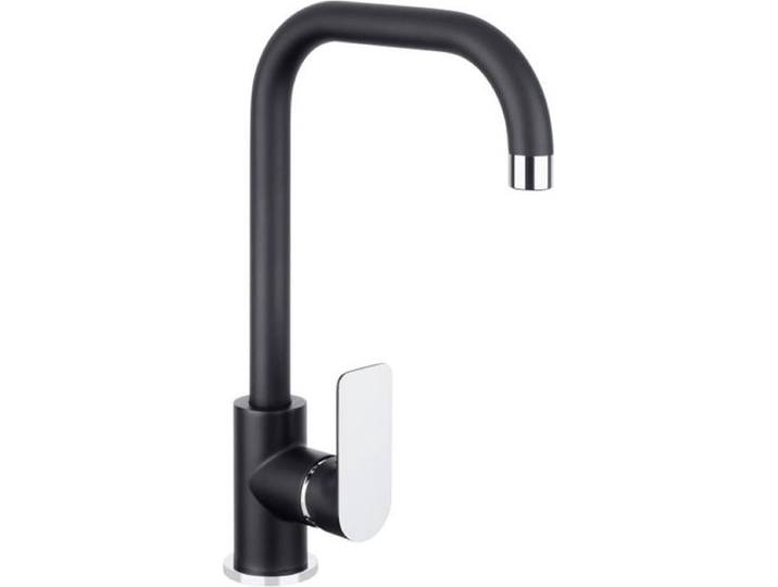Noir Round keukenmengkraan zwart/chroom