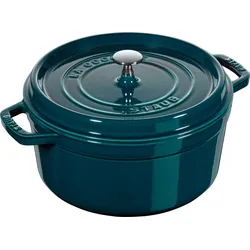 La Cocotte Topf 6,7 l meerblau aus Gusseisen gefertigt