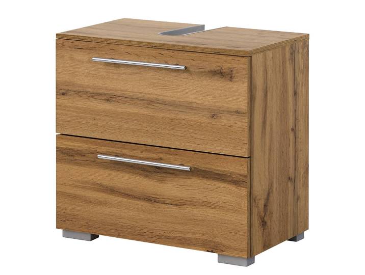 Meuble sous lavabo Carlos 60cm Marron/Imitation chêne Maison de campagne