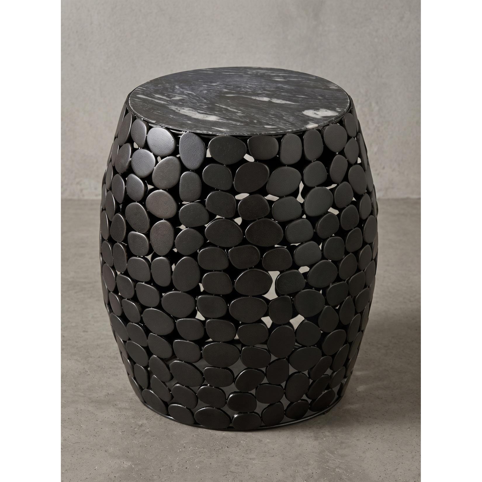 Beistelltisch Marmor Schwarz Ø 40x46 cm - DIEMEL Kadima Design