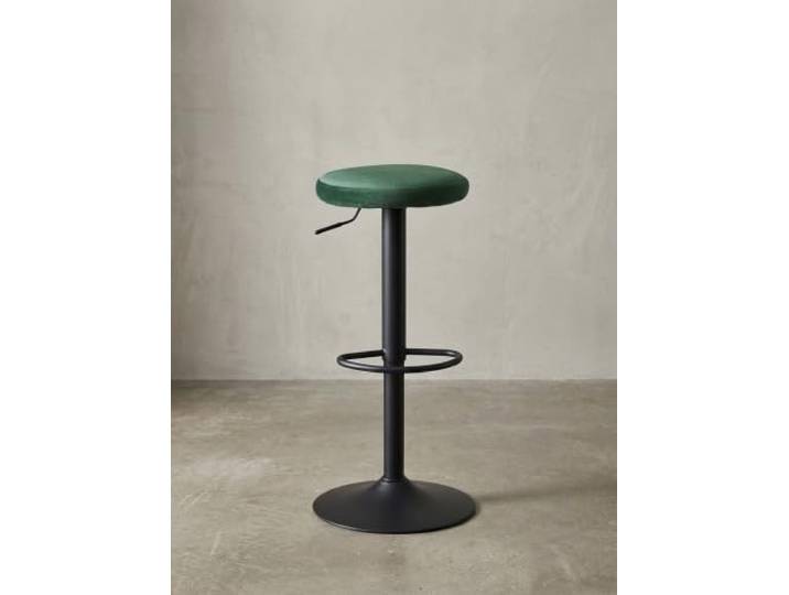 KADIMA DESIGN Barhocker Campania: 58-79 cm Sitzhöhe, Eisenmaterial, Samt/Wildlederoptik Bezug, 360° drehbar Farbe: Grün, Material: Samt