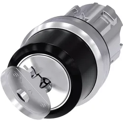 Siemens RONIS key-operated switch 22mm round, Schalter + Taster, Schwarz, Silber