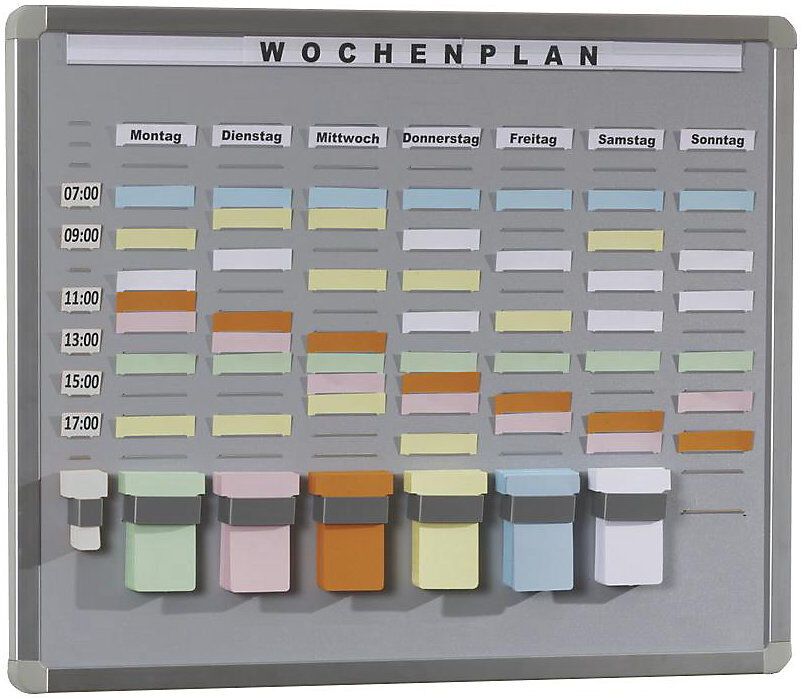 T-Card Systemtafel, Hartschaum-Trägerplatte, grau, BxH 468 x 608 mm, mit 20 Fächern und 7 Reihen EICHNER