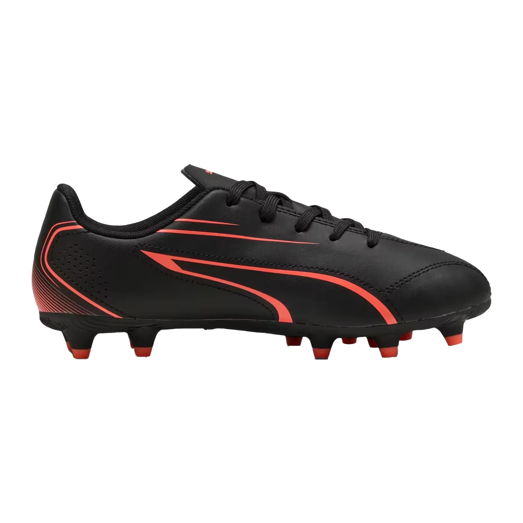 Puma - "Vitoria FG/AG" Fußball-Stiefel für Kinder, Synthetischer Stoff (Schwarz/Rot)