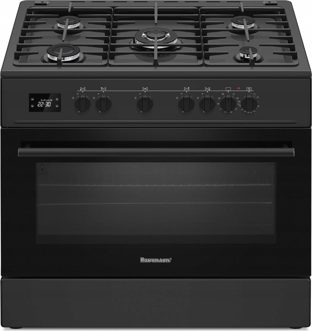 Ravanson KWGE-K90 Cheff Modern Black gas and electric cooker black