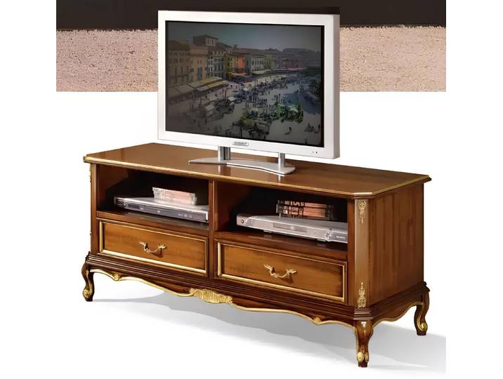 Xlmoebel TV-Schrank Klassischer brauner TV-Ständer mit Stauraum für Multimedia-Geräte (TV-Ständer) Hergestellt in Europa