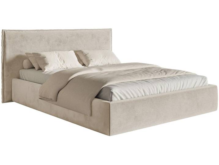 Selsey Softie – Polsterbett 180×200 mit Lattenrost, Velours, beige
