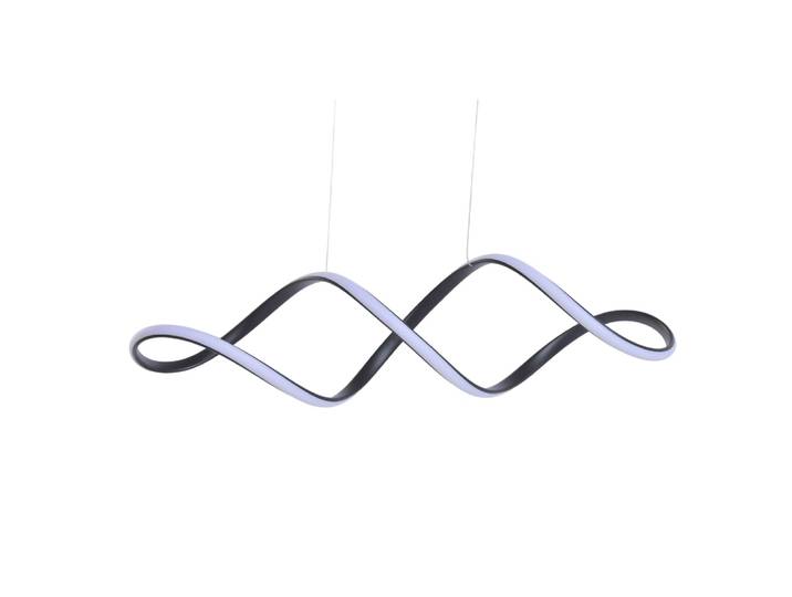 Plafonnier led spirale en aluminium noir 80x20x20 cm
