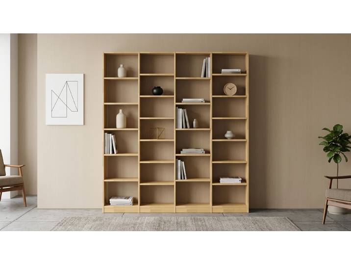 Schlichtes Bücherregal gestalten Buche Natur geölt