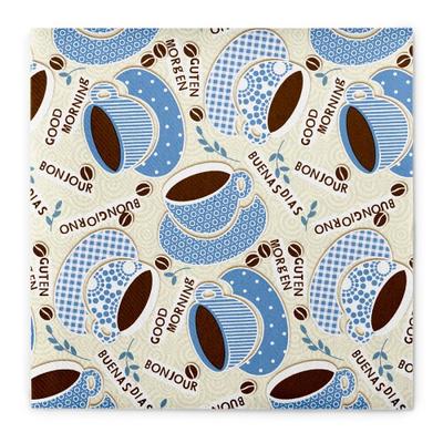 Sovie HOME Serviette Kaffee Ole in Champagner-Blau aus Linclass® Airlaid 40 x 40 cm, 12 Stück - Kaffee Cafe Frühstück