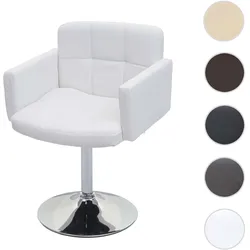 6er-Set Esszimmerstuhl Orlando, Küchenstuhl Drehstuhl Stuhl, Kunstleder Chrom MVG-zertifiziert ~ weiß