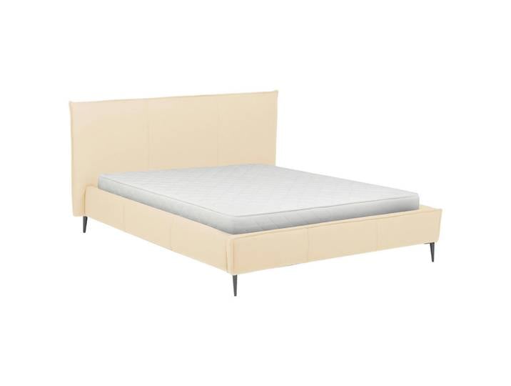Esposa Polsterbett, Beige, Metall, Echtleder, 160x200 cm, Lederauswahl, in verschiedenen Größen erhältlich, Schlafzimmer, Betten, Polsterbetten