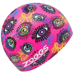 Zoggs - Silicone Printed Cap - Badekappe - Farbe: Pink/Augen