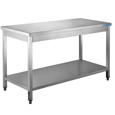 Saro Arbeitstisch 600x700x850mm mit Grundboden aus Edelstahl