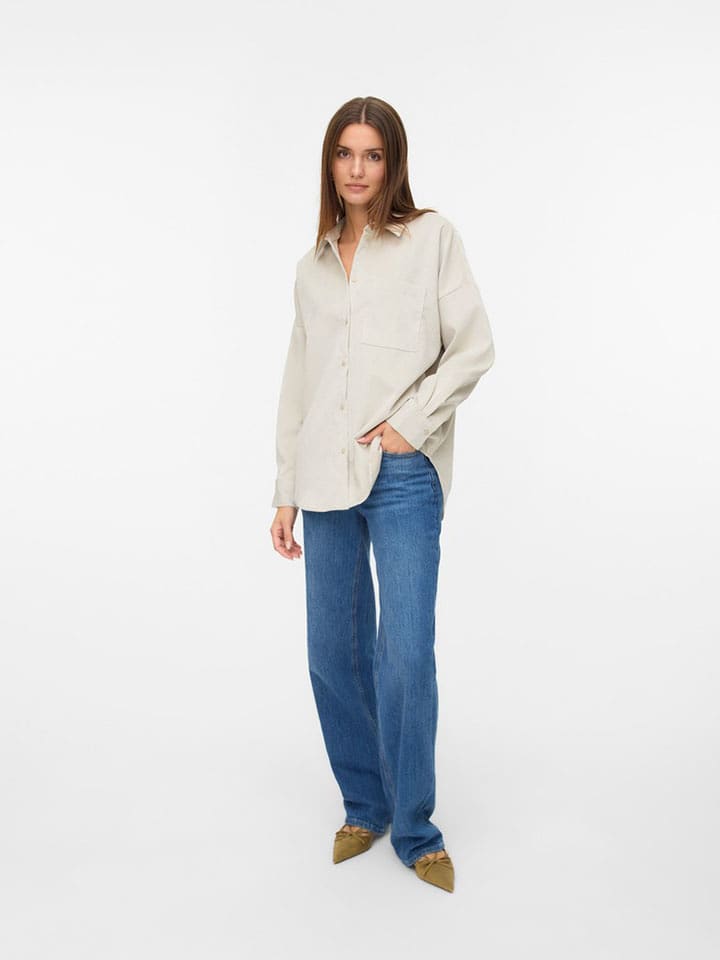 Vero Moda Cordhemd in Creme - S