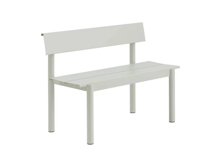 Muuto Banc Linear Steel avec dossier Gris, 110x34 cm