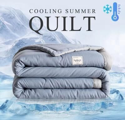 Inspired Finds 2025 Japanese Polyester Cotton Quilted Summer Quilt Lightweight & Skin Friendly gray 59.06x78.74in