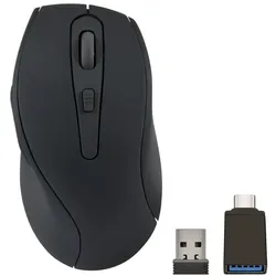 Speedlink AXON Silent & Antibacterial Rechargeable Wireless Maus, USB-A/-C, schwarz