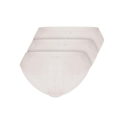 Slip SASSA "3er Pack Slip Happy Choice", Damen, Gr. 42, 3 Stk., beige (ivory), Mikrofaser, , figurbetont, Unterhosen Slip