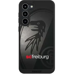 Nivocase Handyhülle für Samsung Galaxy S23+ Hülle NIVOpure Case Schwarz Metallic Look Offizielles (Samsung Galaxy S23+), Smartphone Hülle, Silber, Schwarz