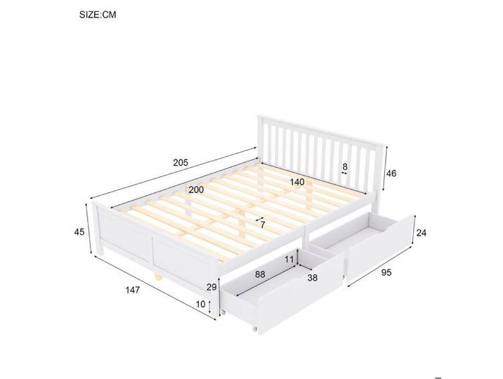 Structure de lit Matériaux respectueux de l'environnement durable lit en bois lit double lit de jeunesse lit d'a