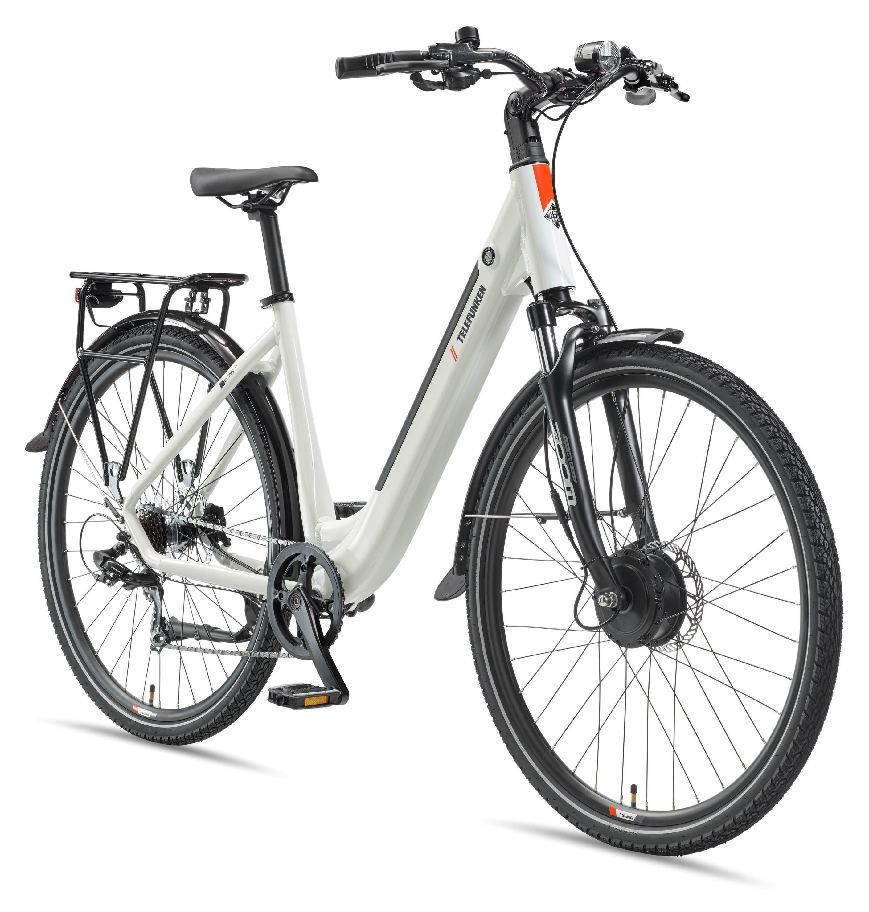 Telefunken City E-Bike | Elektrofahrrad 28 Zoll | Frontmotor 250 W | 7-Gang Kettenschaltung | 489,6 Wh Akku