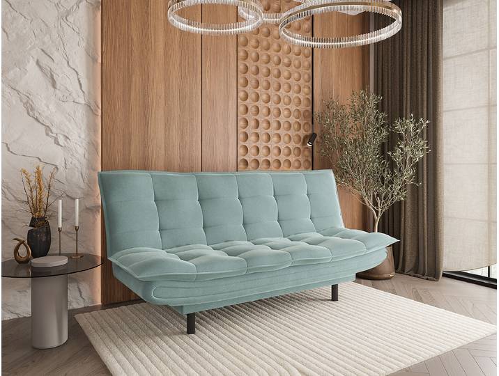Schlafsofa Türkis/Türkis Webstoff 194 x 90 x 100cm mit Schlaffunktion Modern