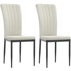 vidaXL Esszimmerstühle 2 Stk. Creme Samt