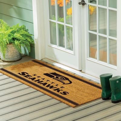 Evergreen Seattle Seahawks Monochrome Indoor/Outdoor Coir Door Mat