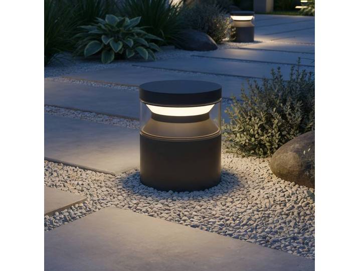 ideal lux LED Sockelleuchte Boeing, schwarz, Metall, LED Außenleuchte