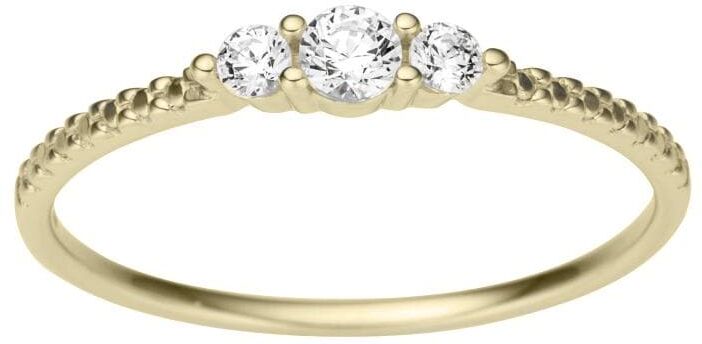Goldring FIRETTI "Schmuck Geschenk Gold 333 Damenring Goldring" Gr. 16, gold (gelbgoldfarben, kristallweiß), Fingerringe, Damen, 16, Gelbgold 333, 3mm, Goldring, mit Zirkonia (synth.)